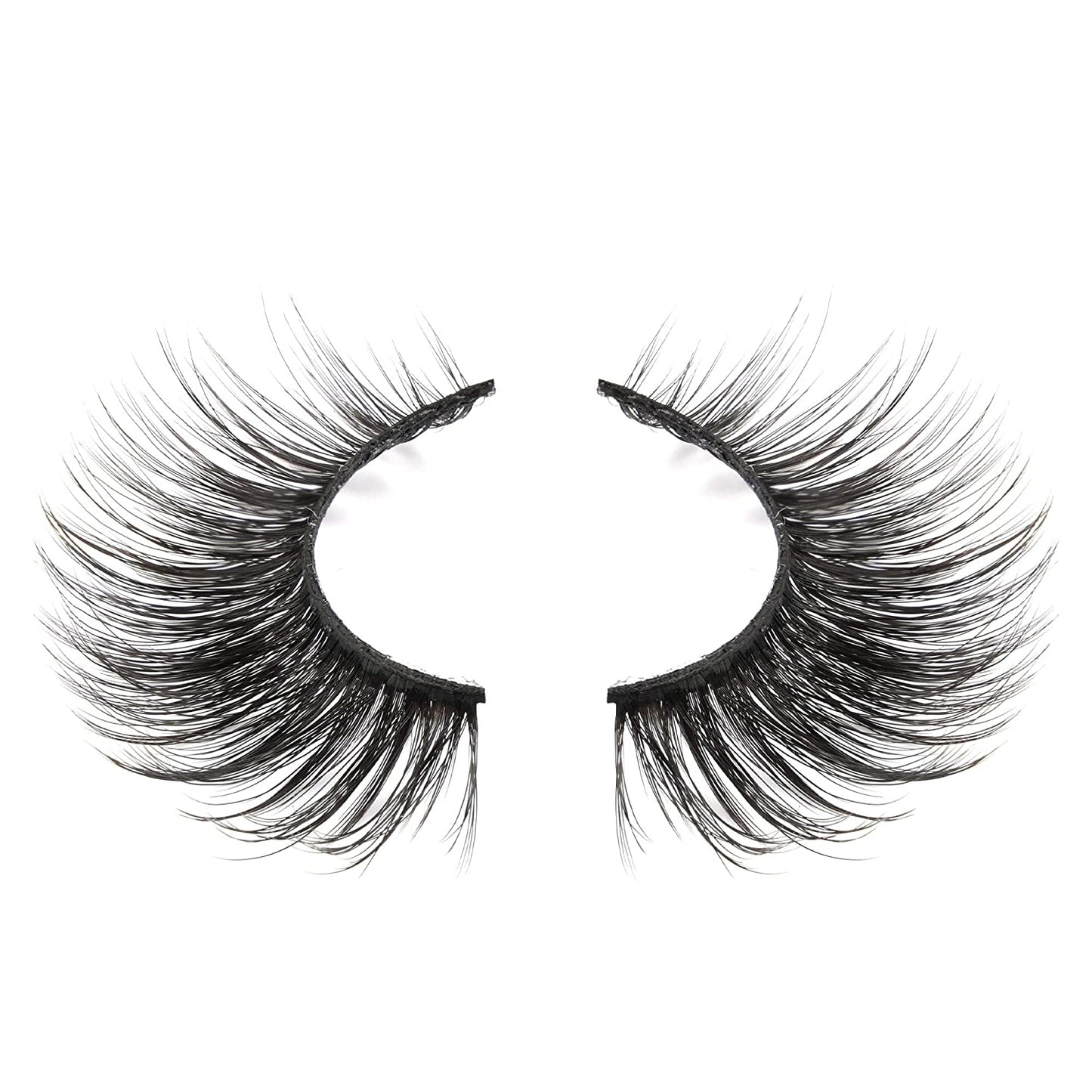 3D False Eyelashes Packs 5 Pairs Faux Mink Lashes Fluffy Natural Look False Lash 18MM Volume Long Faux Eyelash Soft Reusable Lashes (5Pairs1Style(6D08))