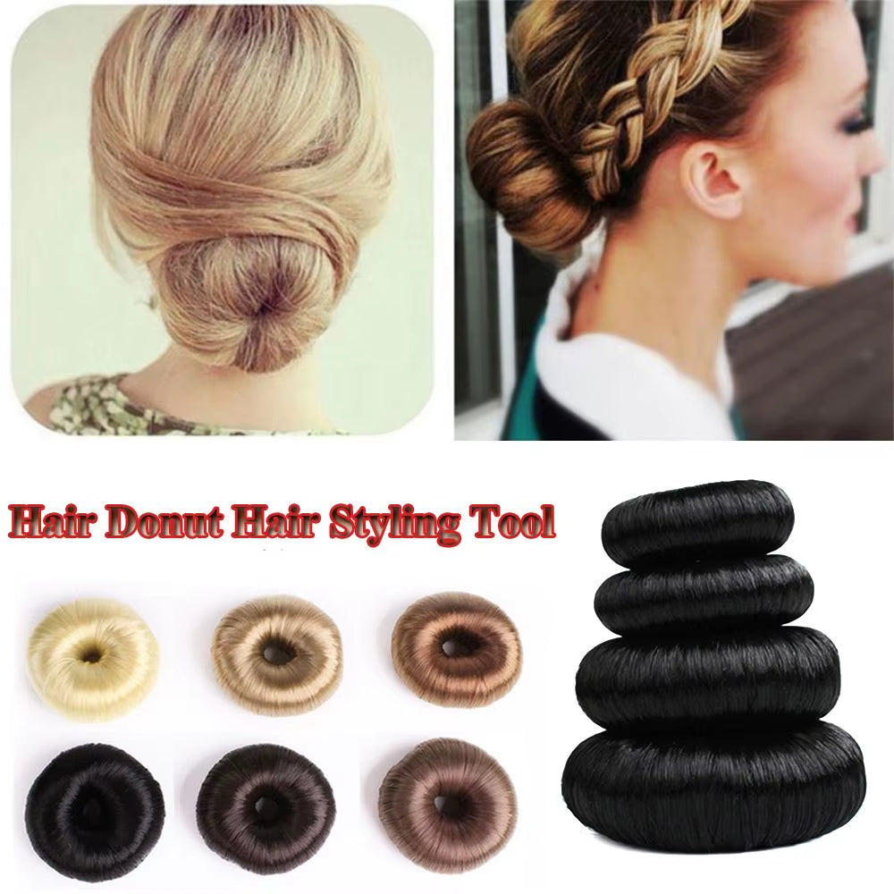 Beige Elegant Hair Wig Hair Clip Black Hair Accessories Hair Ring Bun Maker Hair Donut Shaper Hair Styling Tools