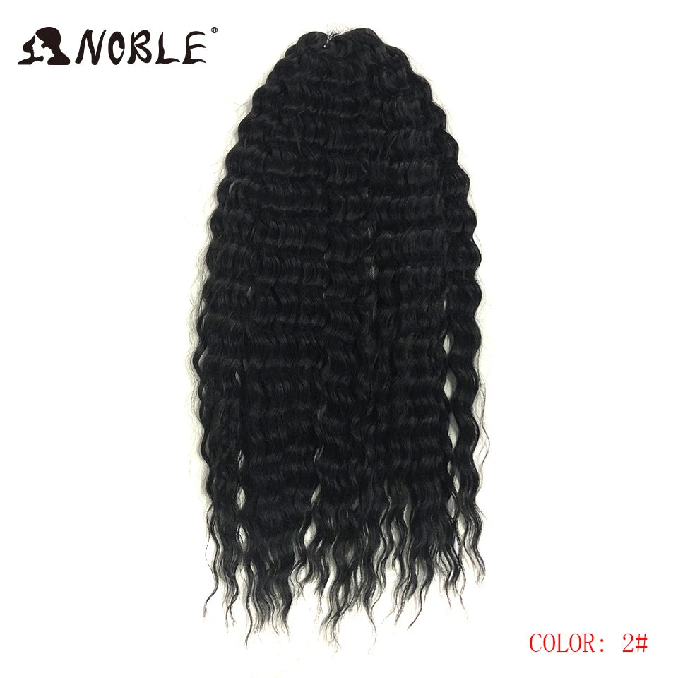 Crochet Hair Braids Synthetic Hair 22 “ Water Wave Crochet Hair Ponytail Fake Hair Ombre Blonde Hair Curly Hair Extensions
