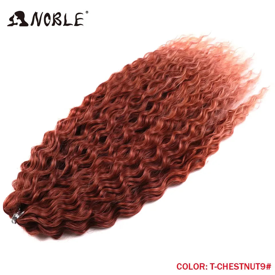 Crochet Hair Braids Synthetic Hair 22 “ Water Wave Crochet Hair Ponytail Fake Hair Ombre Blonde Hair Curly Hair Extensions
