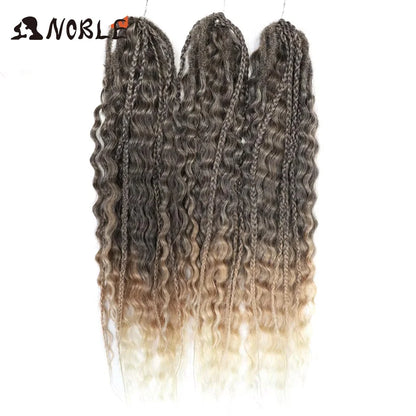 Crochet Hair Braids Synthetic Hair 22 “ Water Wave Crochet Hair Ponytail Fake Hair Ombre Blonde Hair Curly Hair Extensions