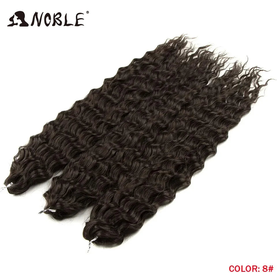 Crochet Hair Braids Synthetic Hair 22 “ Water Wave Crochet Hair Ponytail Fake Hair Ombre Blonde Hair Curly Hair Extensions