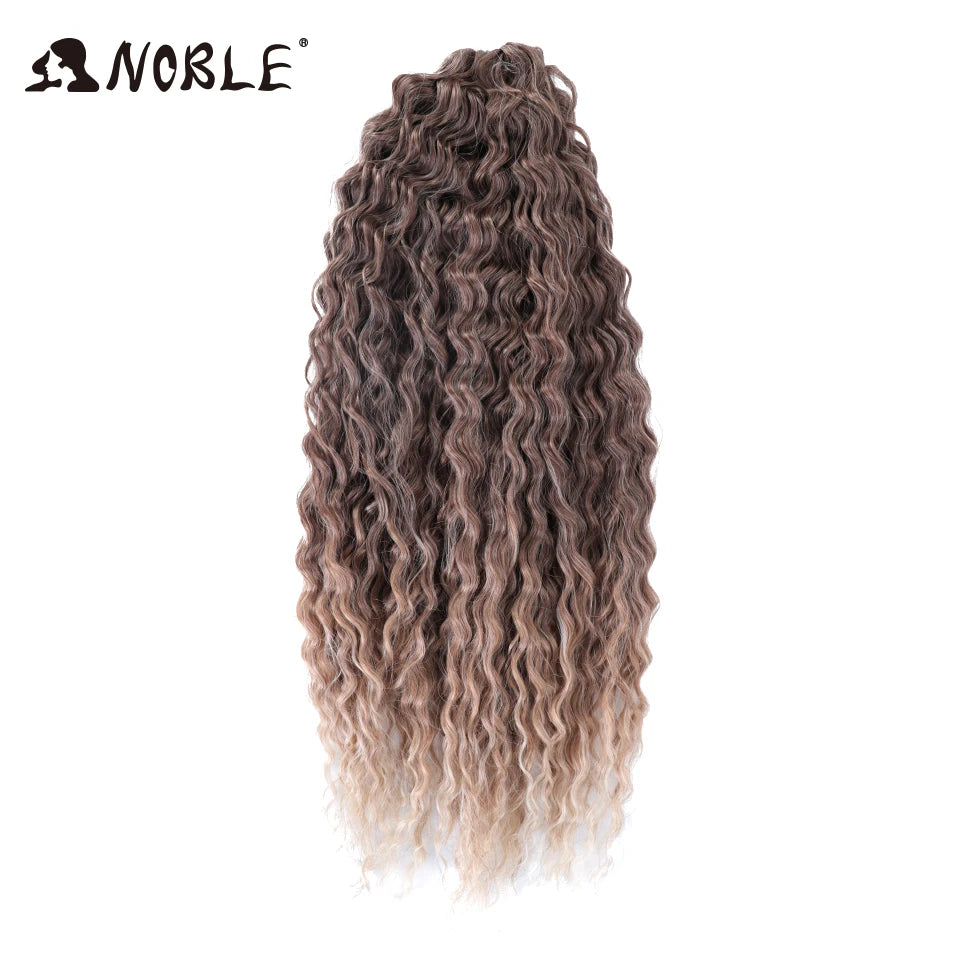 Crochet Hair Braids Synthetic Hair 22 “ Water Wave Crochet Hair Ponytail Fake Hair Ombre Blonde Hair Curly Hair Extensions