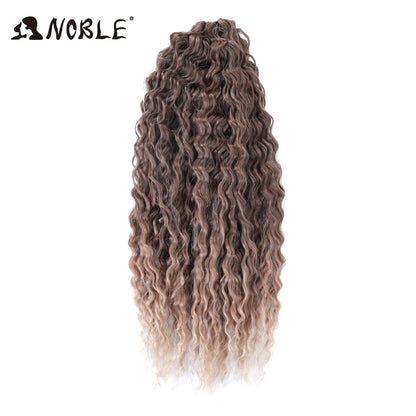 Crochet Hair Braids Synthetic Hair 22 “ Water Wave Crochet Hair Ponytail Fake Hair Ombre Blonde Hair Curly Hair Extensions