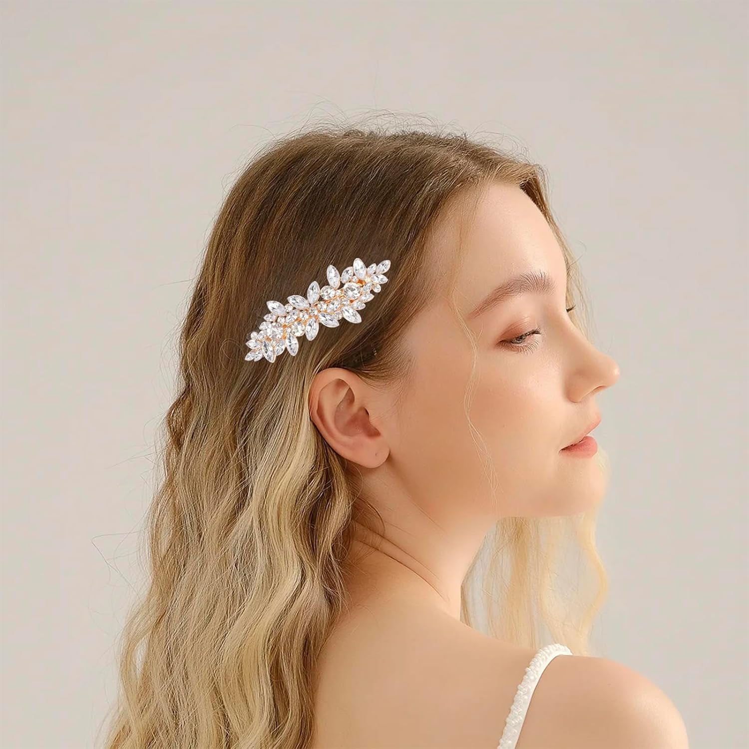 Fancy Wedding Hair Clips & Pins - Rhinestone, Pearl & Crystal Sparkly Bridal Hair Accessories in Gold