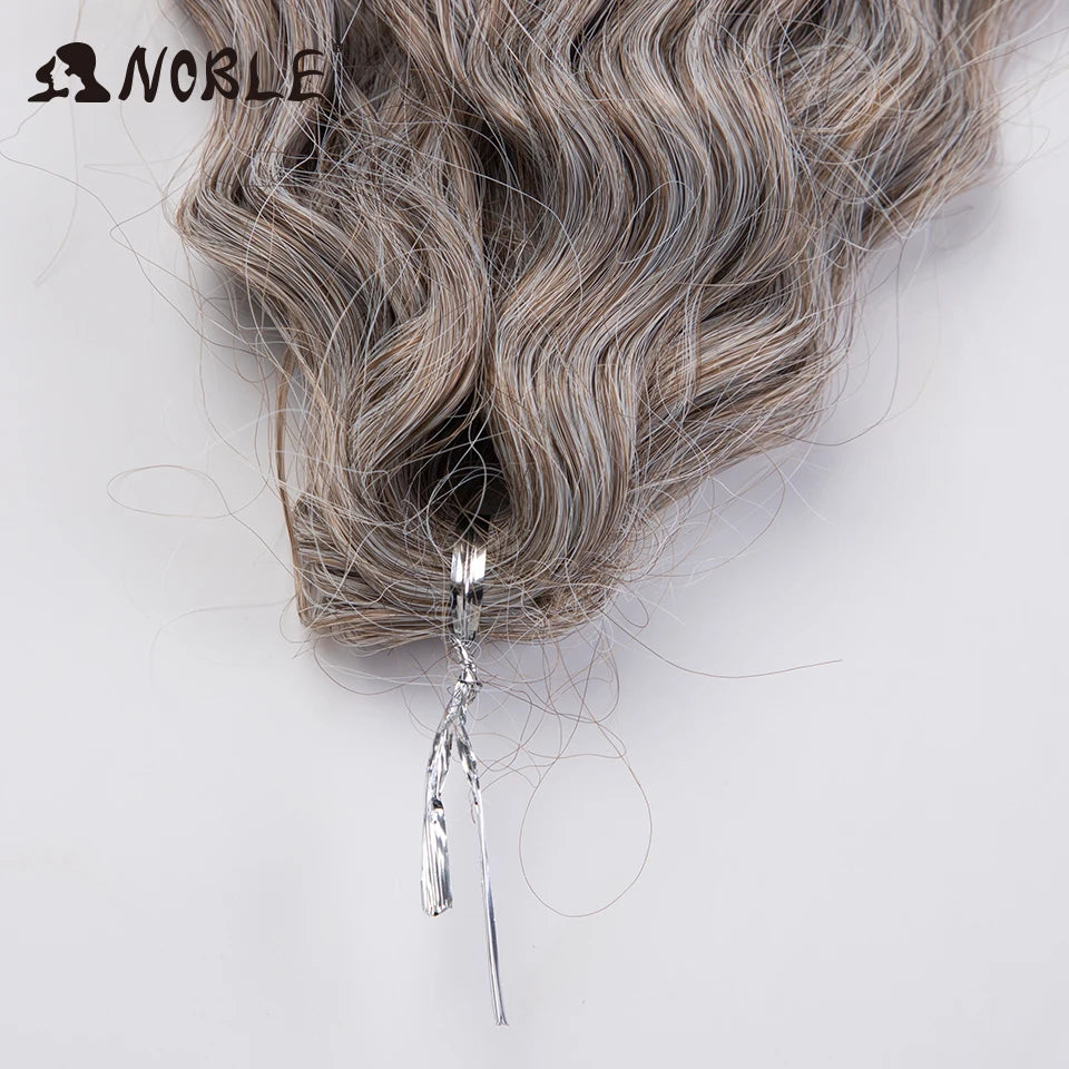 Crochet Hair Braids Synthetic Hair 22 “ Water Wave Crochet Hair Ponytail Fake Hair Ombre Blonde Hair Curly Hair Extensions