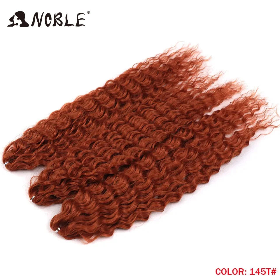 Crochet Hair Braids Synthetic Hair 22 “ Water Wave Crochet Hair Ponytail Fake Hair Ombre Blonde Hair Curly Hair Extensions
