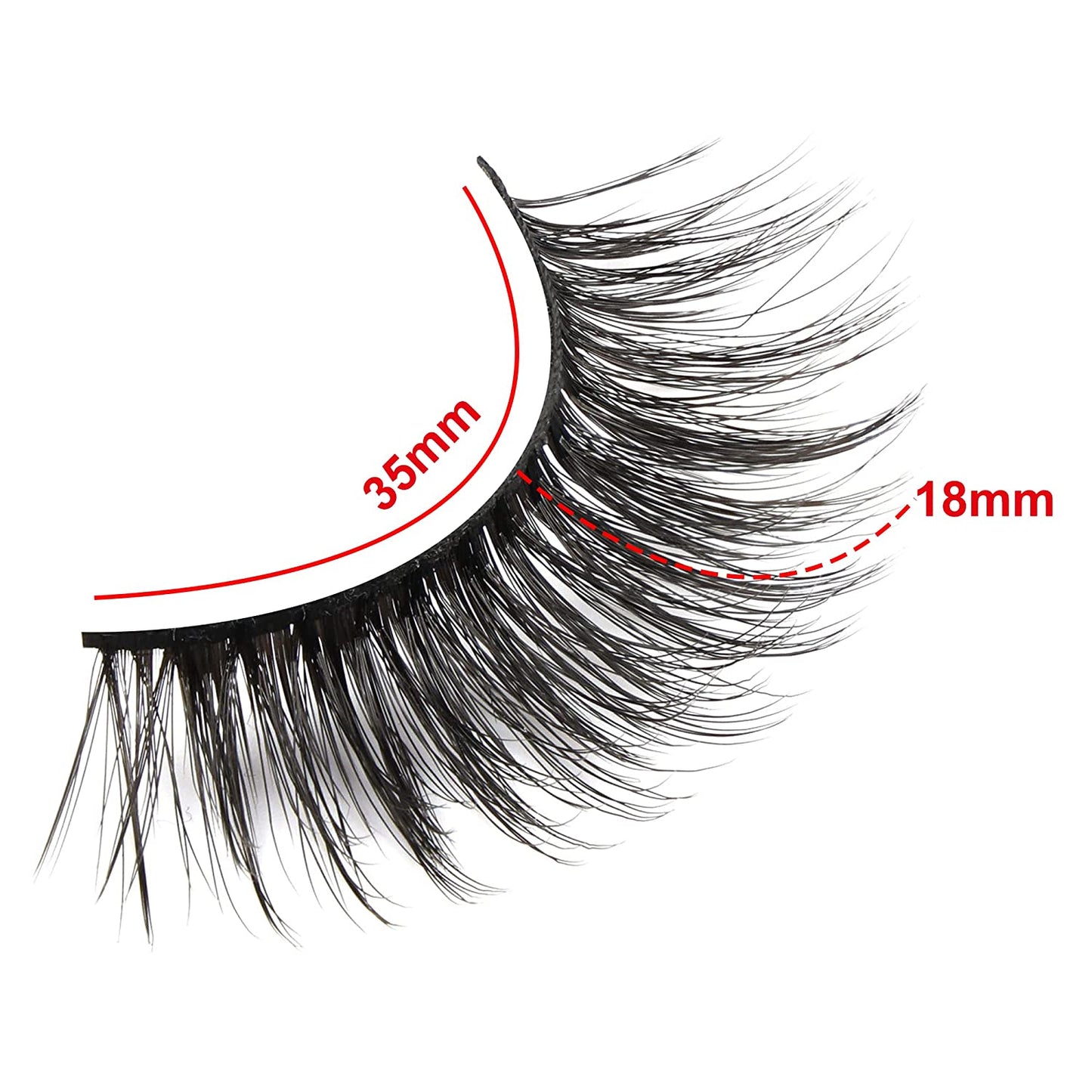 3D False Eyelashes Packs 5 Pairs Faux Mink Lashes Fluffy Natural Look False Lash 18MM Volume Long Faux Eyelash Soft Reusable Lashes (5Pairs1Style(6D08))