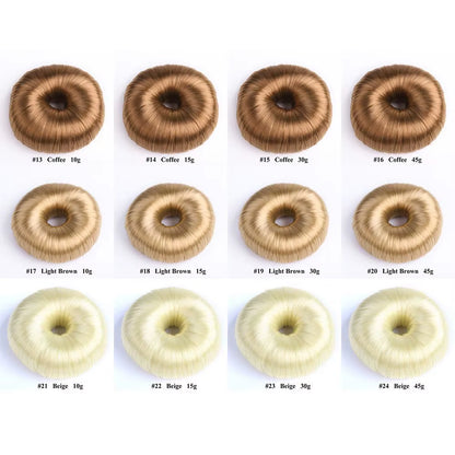 Beige Elegant Hair Wig Hair Clip Black Hair Accessories Hair Ring Bun Maker Hair Donut Shaper Hair Styling Tools