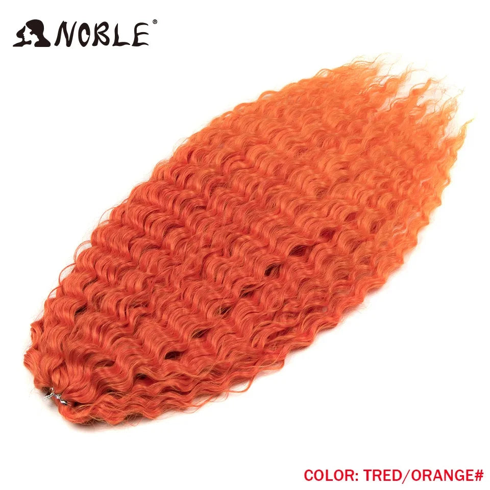 Crochet Hair Braids Synthetic Hair 22 “ Water Wave Crochet Hair Ponytail Fake Hair Ombre Blonde Hair Curly Hair Extensions