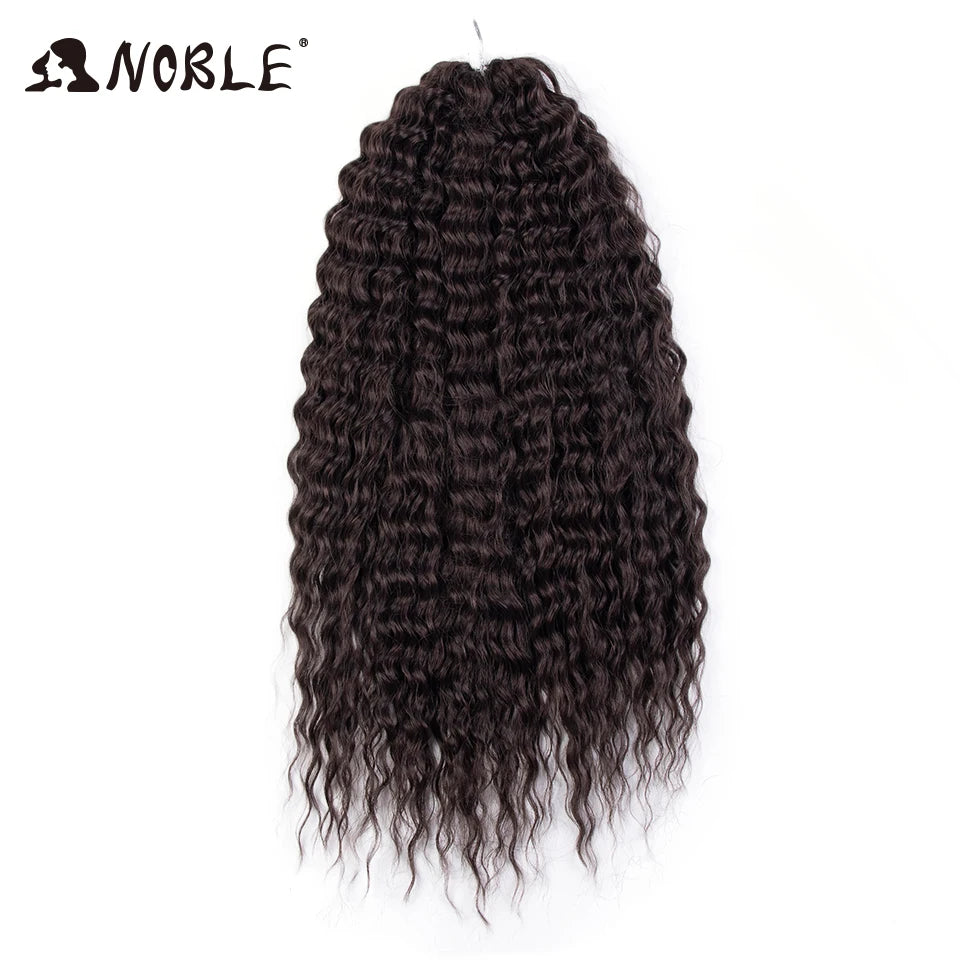 Crochet Hair Braids Synthetic Hair 22 “ Water Wave Crochet Hair Ponytail Fake Hair Ombre Blonde Hair Curly Hair Extensions
