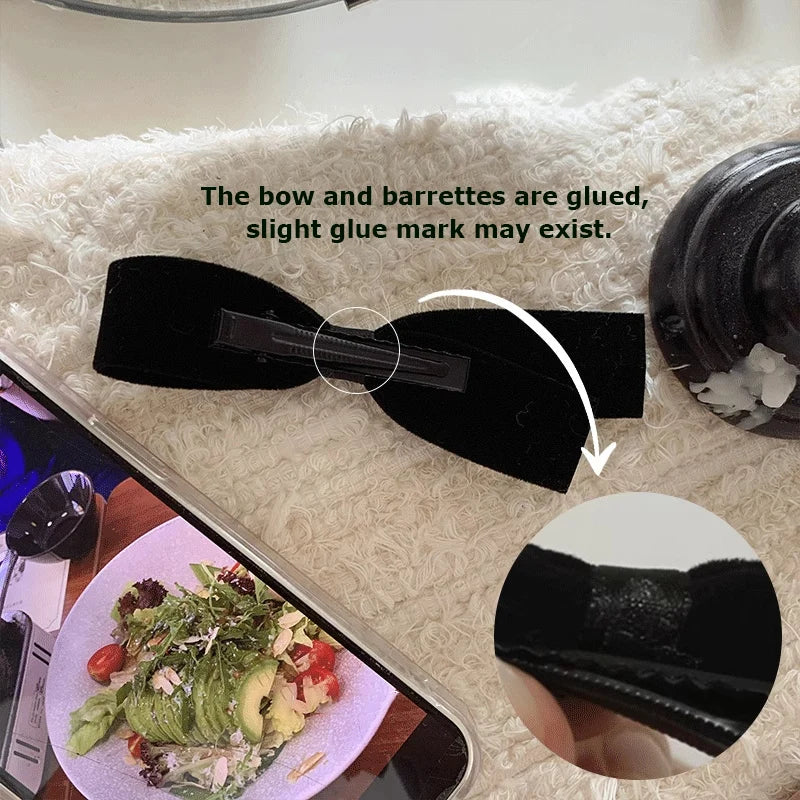 2Pcs/Set Bow Hair Clips Velvet Bow Knot Barrettes Korean Hair Clip Side Pin Hairpin Women Hair Accessories