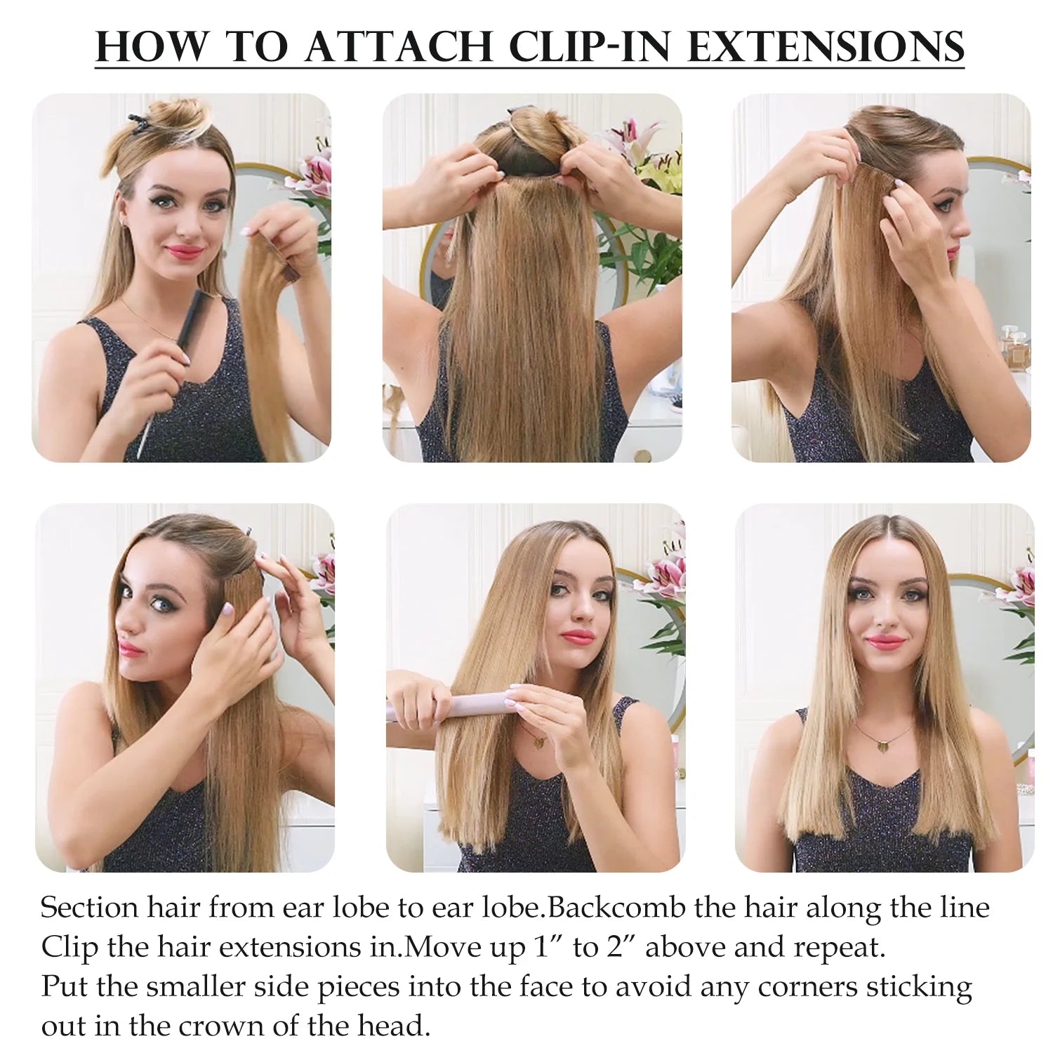 Clip in Hair Extensions 100% Real Remy Human Hair Full Head Soft 8PCS Clip in Russian Remy Hair New Color Balayage Highlight 8"-24" US CLEARANCE