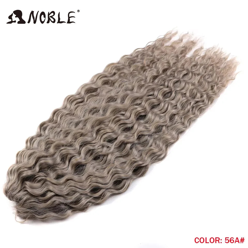 Crochet Hair Braids Synthetic Hair 22 “ Water Wave Crochet Hair Ponytail Fake Hair Ombre Blonde Hair Curly Hair Extensions