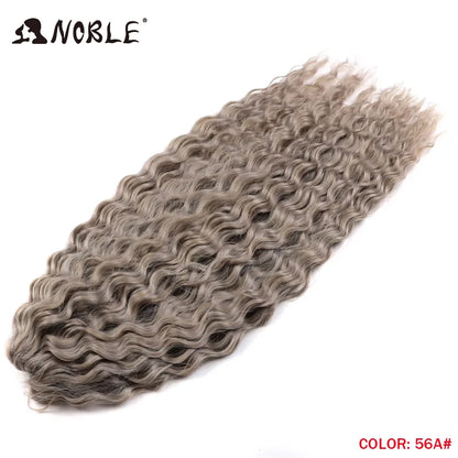 Crochet Hair Braids Synthetic Hair 22 “ Water Wave Crochet Hair Ponytail Fake Hair Ombre Blonde Hair Curly Hair Extensions