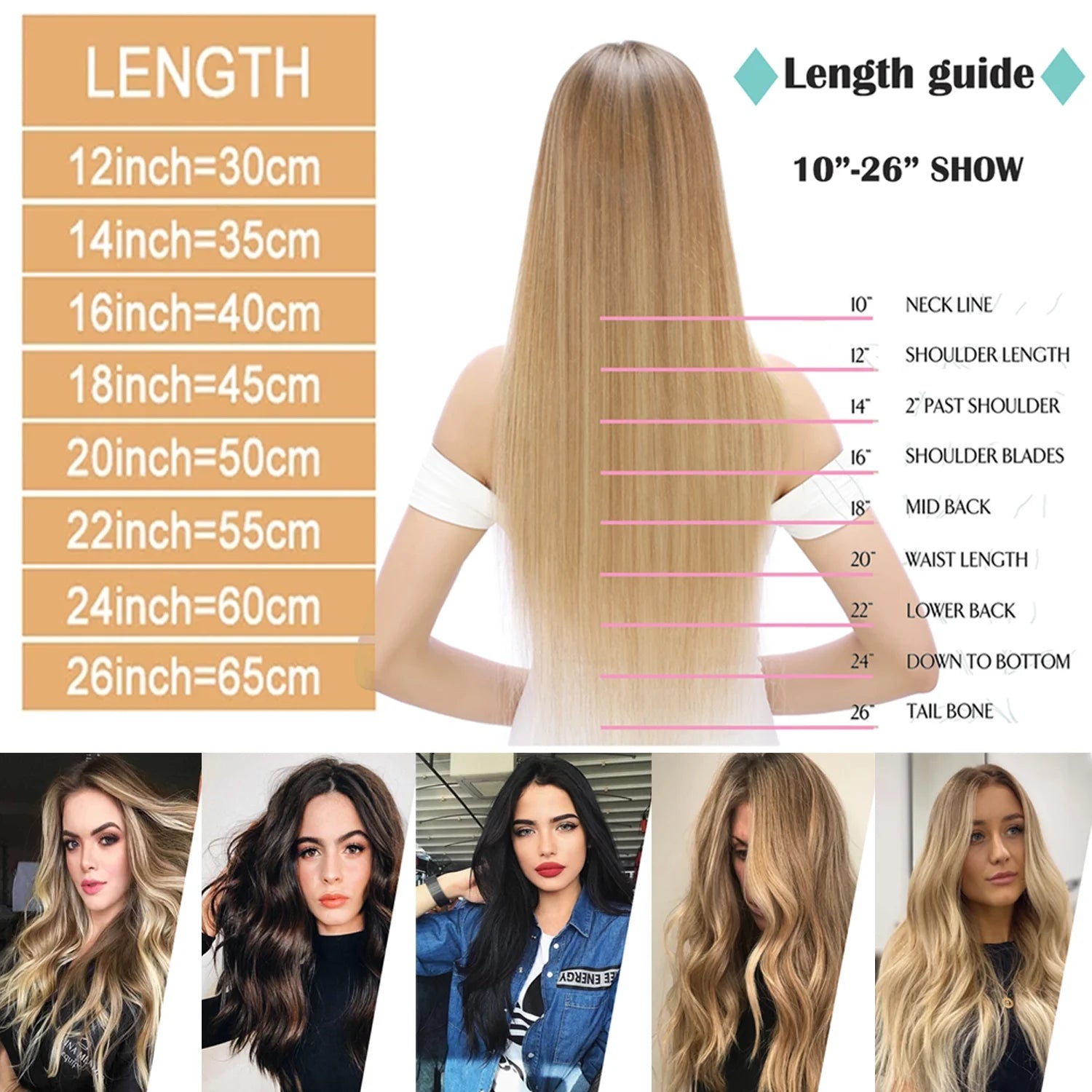 Clip in Hair Extensions 100% Real Remy Human Hair Full Head Soft 8PCS Clip in Russian Remy Hair New Color Balayage Highlight 8"-24" US CLEARANCE