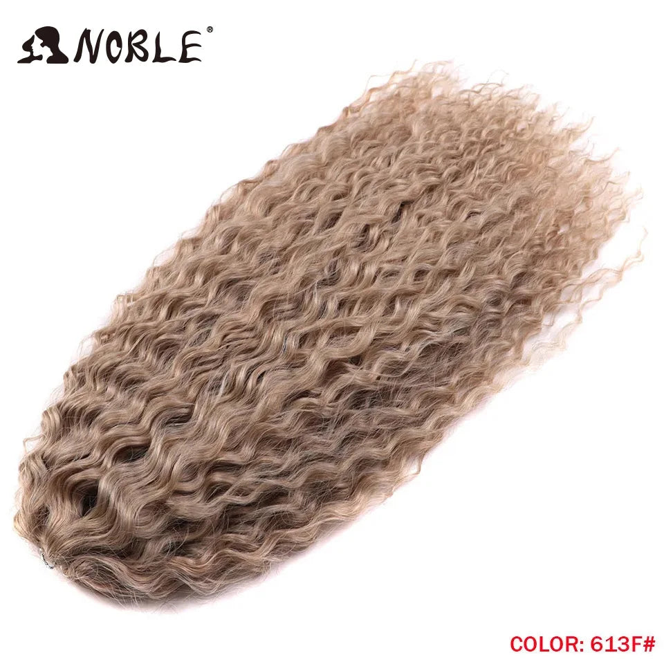 Crochet Hair Braids Synthetic Hair 22 “ Water Wave Crochet Hair Ponytail Fake Hair Ombre Blonde Hair Curly Hair Extensions