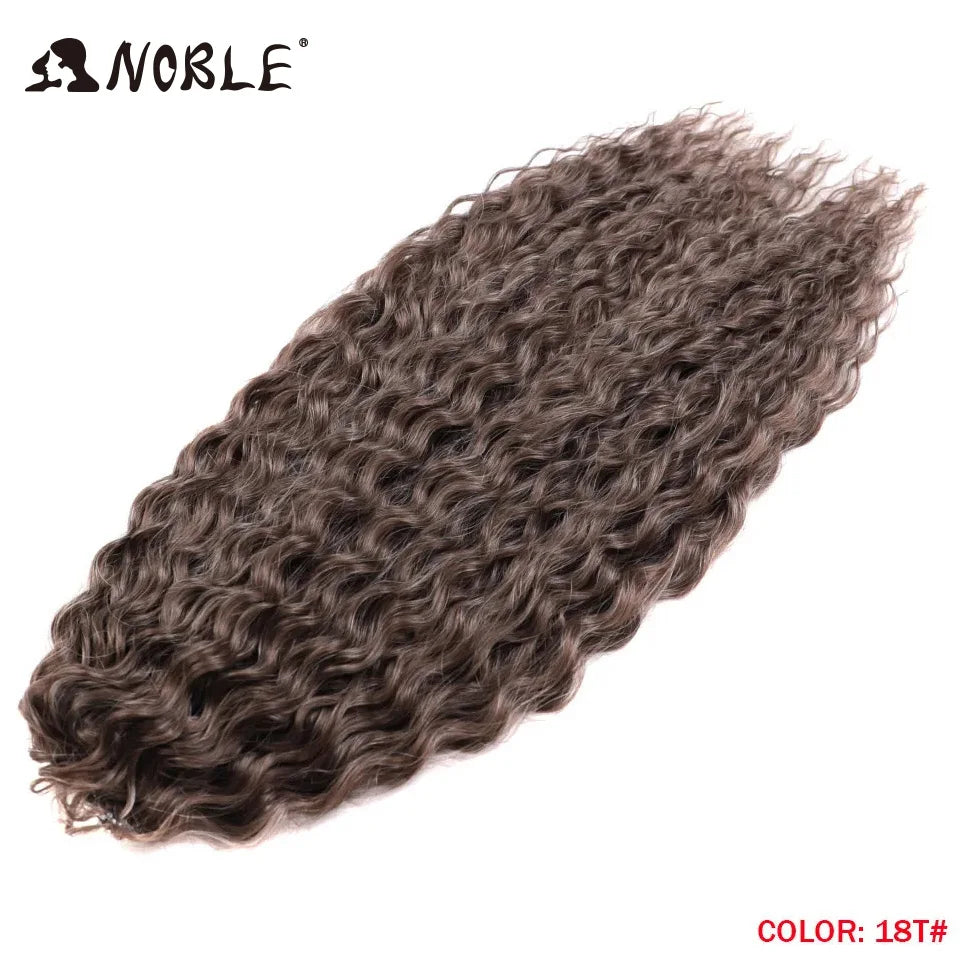 Crochet Hair Braids Synthetic Hair 22 “ Water Wave Crochet Hair Ponytail Fake Hair Ombre Blonde Hair Curly Hair Extensions