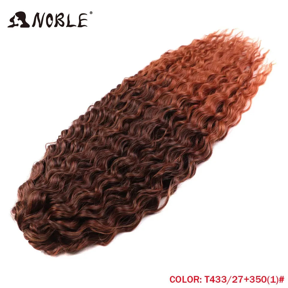 Crochet Hair Braids Synthetic Hair 22 “ Water Wave Crochet Hair Ponytail Fake Hair Ombre Blonde Hair Curly Hair Extensions