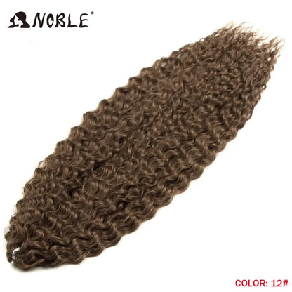 Crochet Hair Braids Synthetic Hair 22 “ Water Wave Crochet Hair Ponytail Fake Hair Ombre Blonde Hair Curly Hair Extensions