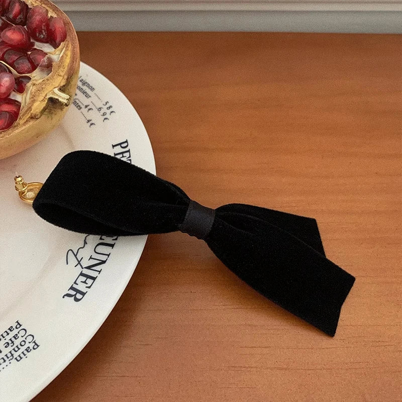 2Pcs/Set Bow Hair Clips Velvet Bow Knot Barrettes Korean Hair Clip Side Pin Hairpin Women Hair Accessories