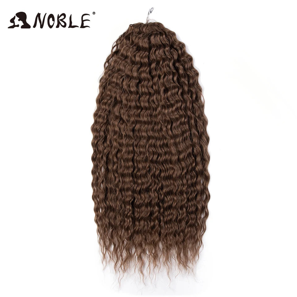 Crochet Hair Braids Synthetic Hair 22 “ Water Wave Crochet Hair Ponytail Fake Hair Ombre Blonde Hair Curly Hair Extensions