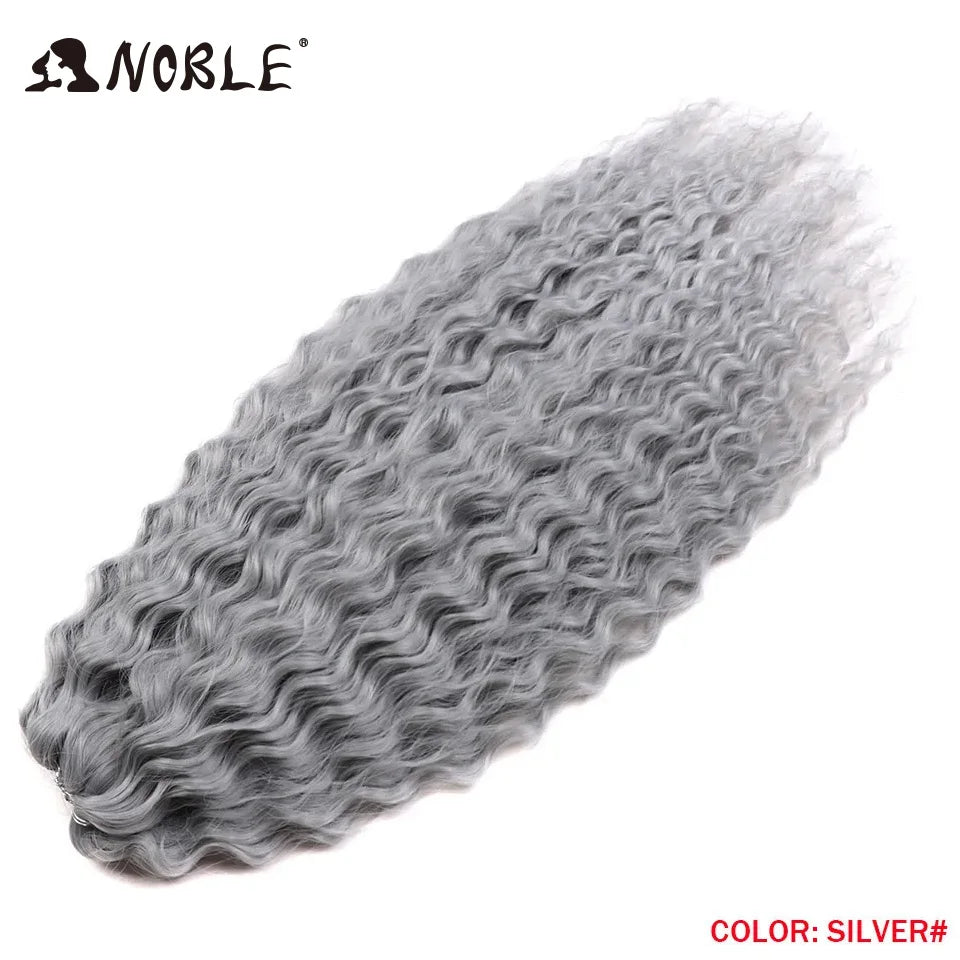 Crochet Hair Braids Synthetic Hair 22 “ Water Wave Crochet Hair Ponytail Fake Hair Ombre Blonde Hair Curly Hair Extensions