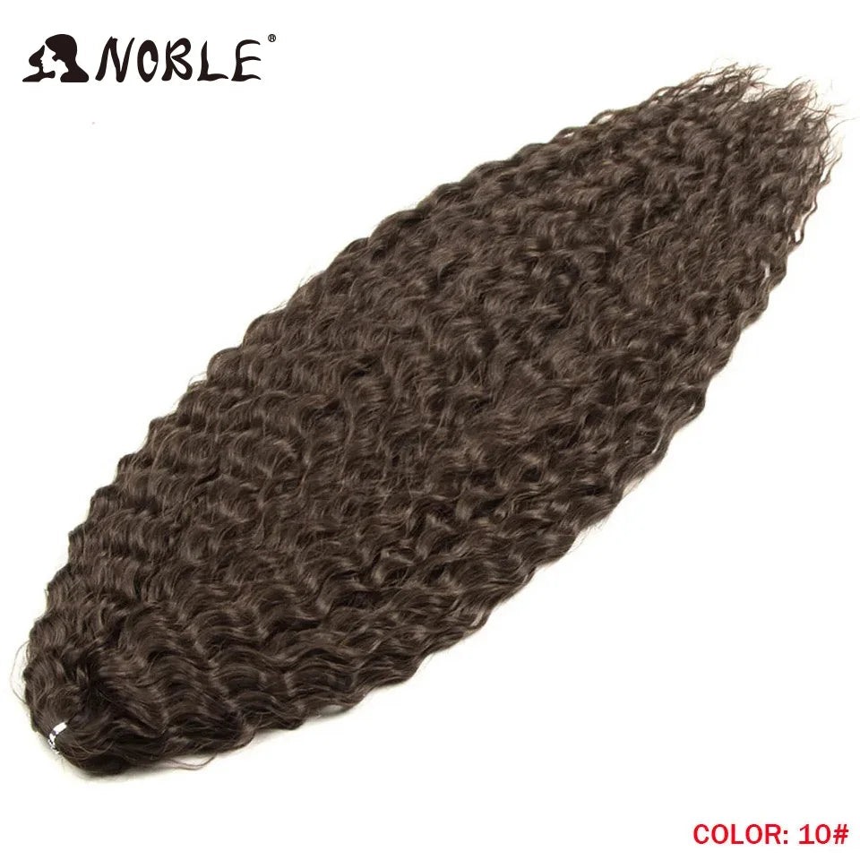 Crochet Hair Braids Synthetic Hair 22 “ Water Wave Crochet Hair Ponytail Fake Hair Ombre Blonde Hair Curly Hair Extensions